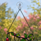 Fuchsia Hummingbird Holographic Acrylic Suncatcher