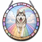 Personalized Pet Memorial Suncatcher – Rainbow Bridge Photo
