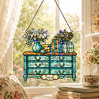 Personalized Vintage Dresser Holographic Acrylic Suncatcher