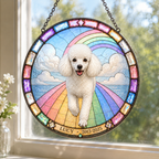 Personalized Pet Memorial Suncatcher – Rainbow Bridge Photo