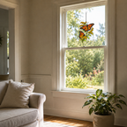 Monarch Butterflies & Golden Goldenrod Holographic Acrylic Suncatcher