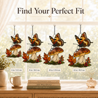 Orange Butterfly & Mushroom Holographic Acrylic Suncatcher