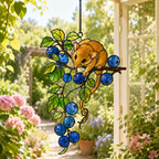 Dormouse & Blueberries Holographic Acrylic Suncatcher