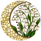 Lily of the Valley Stained Glass Suncatcher – Crescent Moon