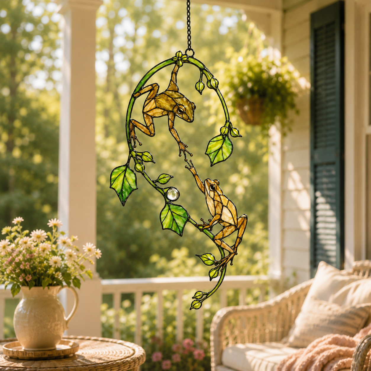 Tree Frog Pair Holographic Acrylic Suncatcher