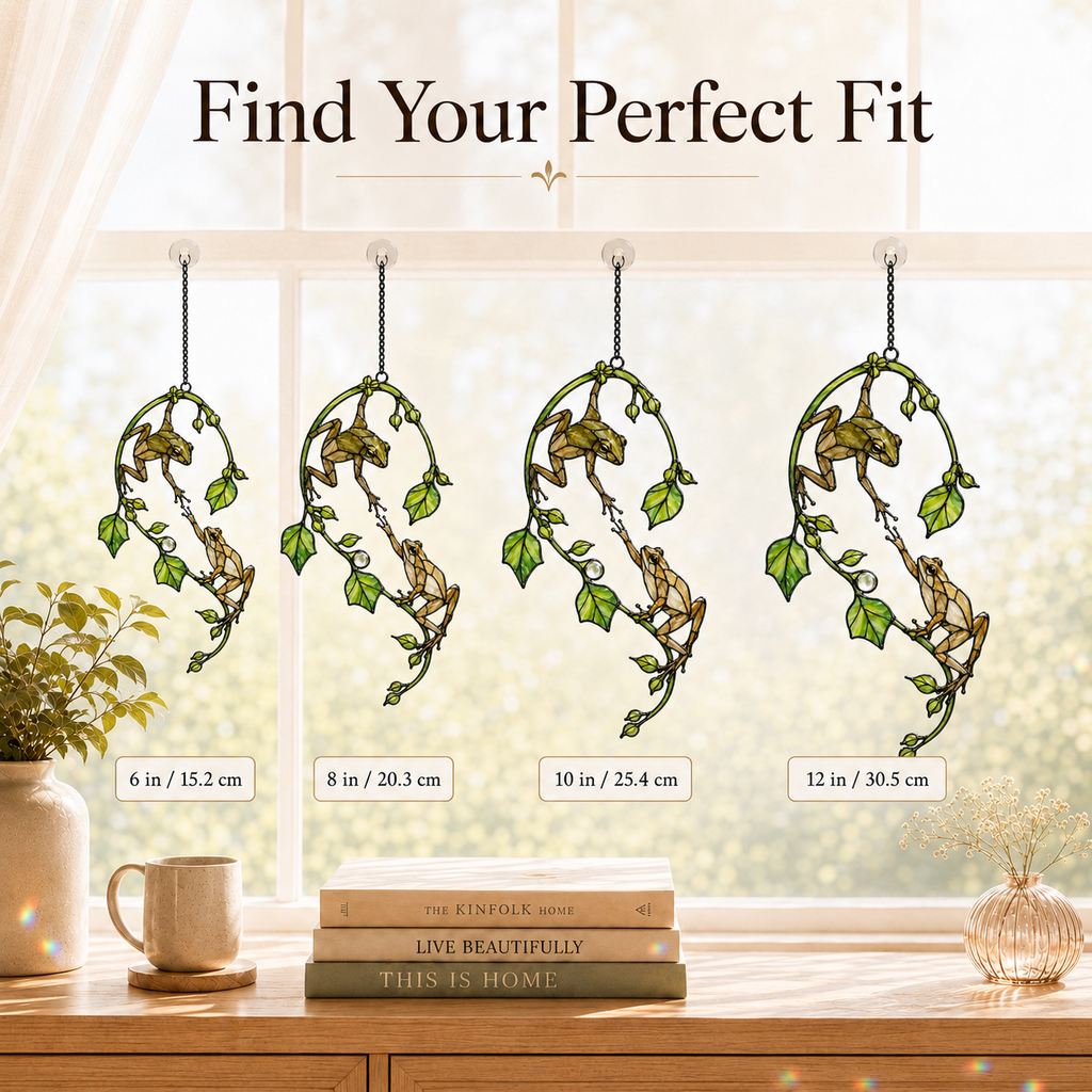 Tree Frog Pair Holographic Acrylic Suncatcher