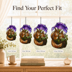 Squirrel Couple & Morning Glory Umbrella Holographic Acrylic Suncatcher