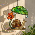 Snail & Leaf Umbrella Holographic Acrylic Suncatcher