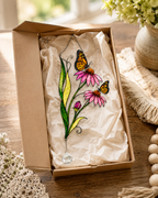 Monarch Butterfly & Coneflower Holographic Acrylic Suncatcher with Crystal