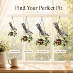 Mockingbird & Red Berries Holographic Acrylic Suncatcher