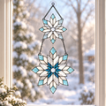 Frosted Snowflake Pair Holographic Acrylic Suncatcher