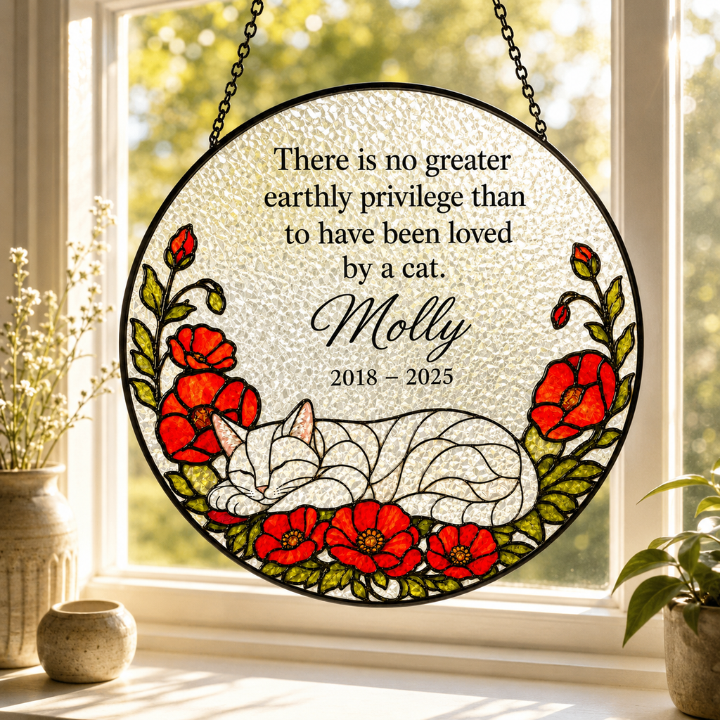 Personalized Cat Memorial Suncatcher