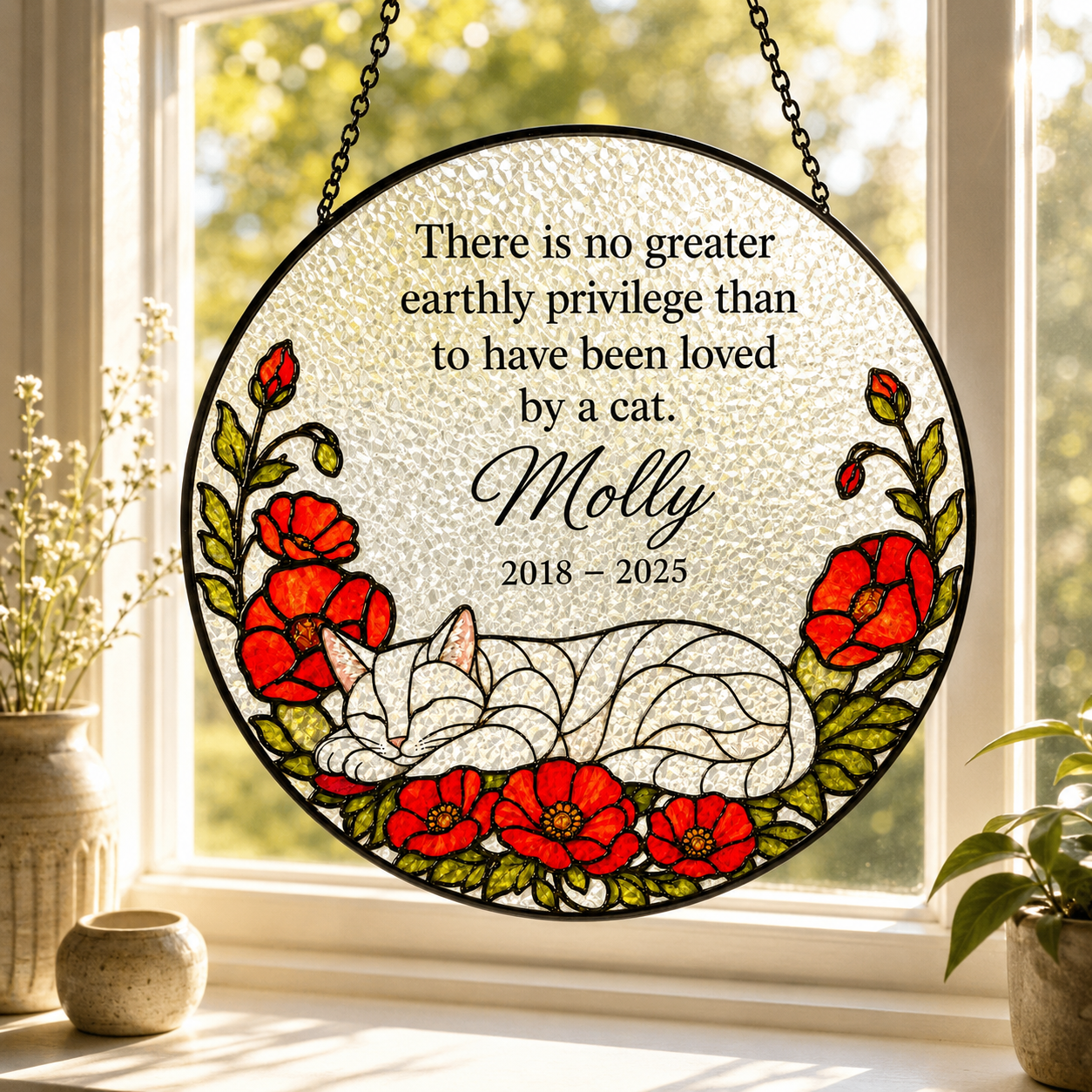 Personalized Cat Memorial Suncatcher