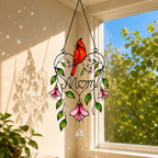 Personalized Memorial Cardinal Holographic Acrylic Suncatcher