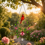 Personalized Memorial Cardinal Holographic Acrylic Suncatcher