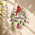 Personalized Memorial Cardinal Holographic Acrylic Suncatcher