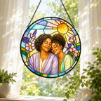 Personalized Blossom Sunrise Photo Stained Glass Suncatcher