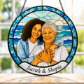 Personalized Ocean Photo Stained Glass Suncatcher