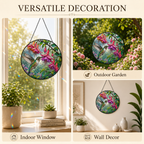 Hummingbird & Fuchsia Stained Glass Suncatcher
