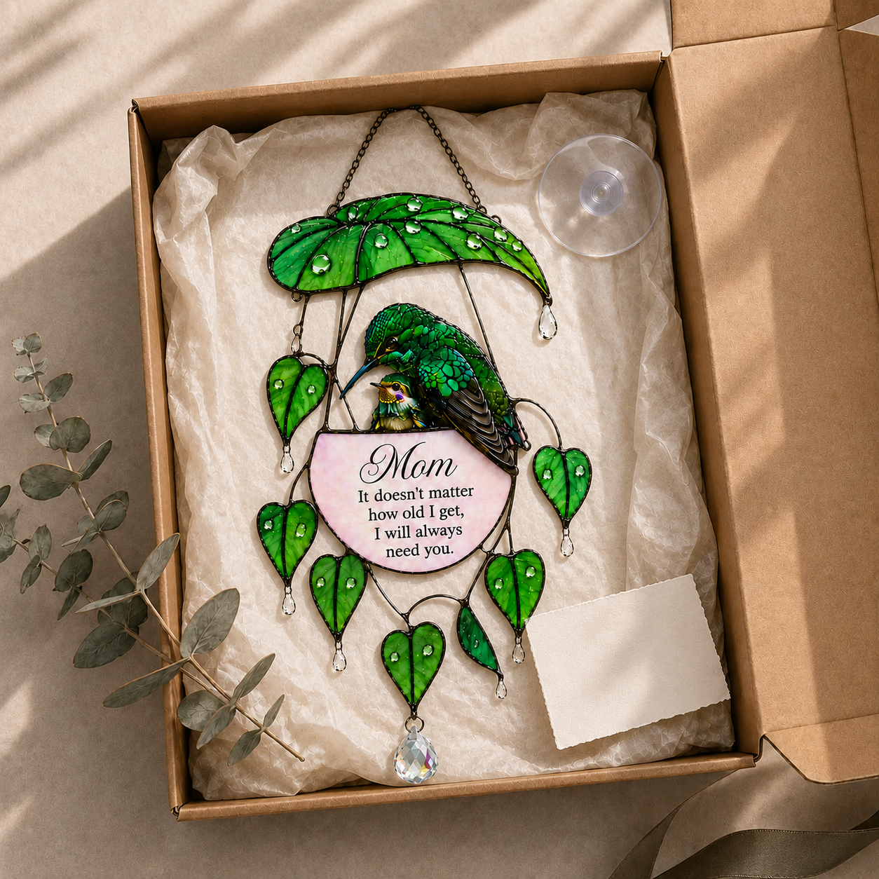 Hummingbird gift for Mom Holographic Acrylic Suncatcher