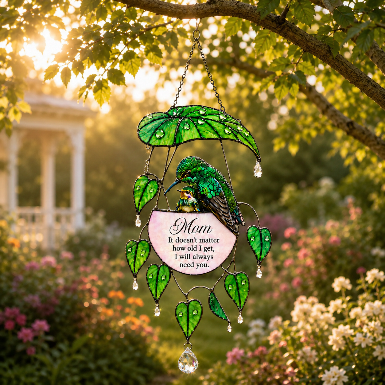Hummingbird gift for Mom Holographic Acrylic Suncatcher
