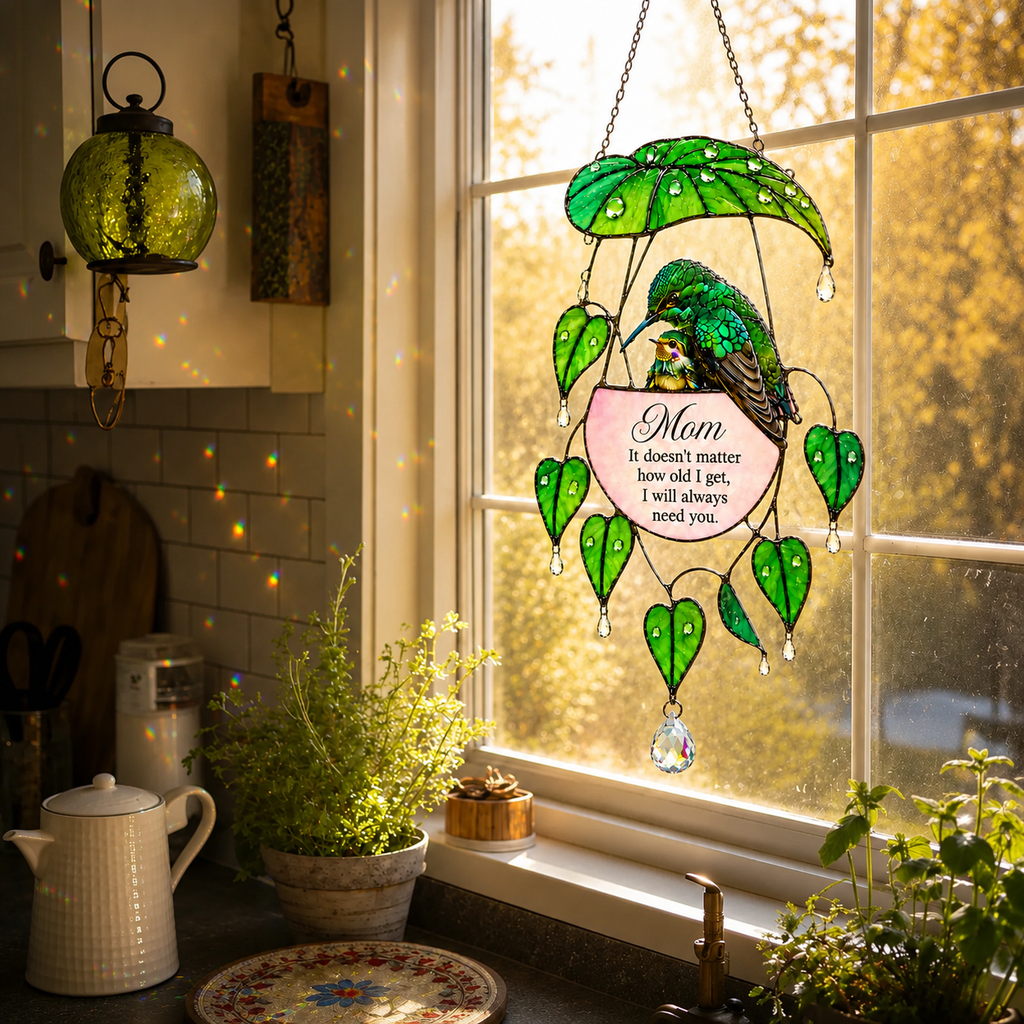 Hummingbird gift for Mom Holographic Acrylic Suncatcher