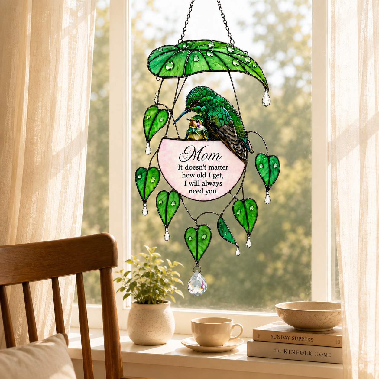 Hummingbird gift for Mom Holographic Acrylic Suncatcher
