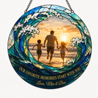 Personalized Dad Suncatcher with Photo - Father's Day Gift from Daughter