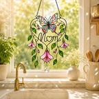 Personalized Mom Memorial Butterfly Holographic Acrylic Suncatcher