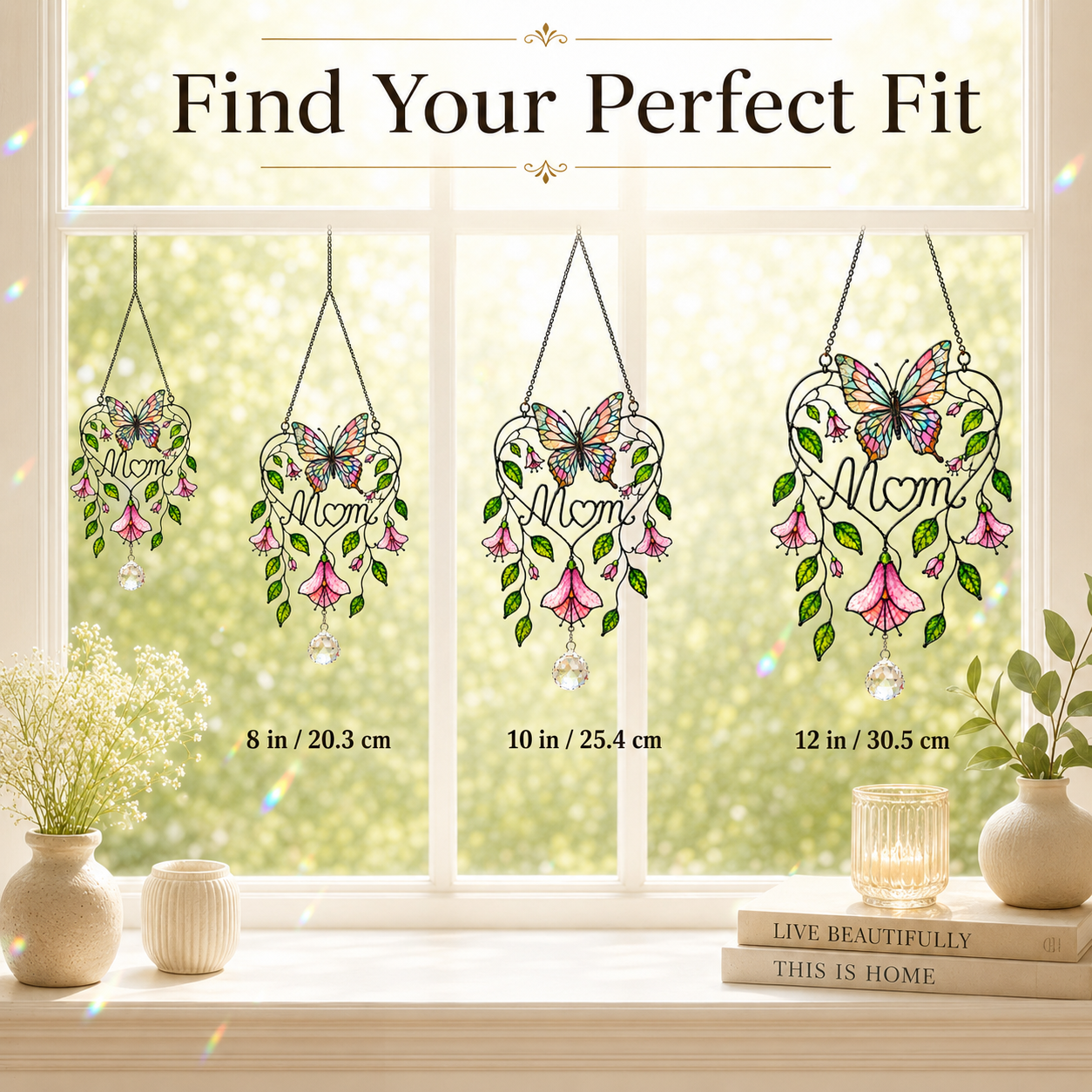 Personalized Mom Memorial Butterfly Holographic Acrylic Suncatcher