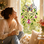 Personalized Mom Memorial Butterfly Holographic Acrylic Suncatcher