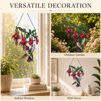 Fuchsia Hummingbird Holographic Acrylic Suncatcher