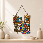 Personalized Sewing Room Quilt Holographic Acrylic Suncatcher