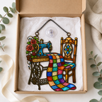 Personalized Sewing Room Quilt Holographic Acrylic Suncatcher