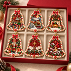 A Christmas in Red & Gold — Ceramic Bell Christmas Ornament, Dated 2026, Single or Set