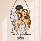 Custom Couple Photo Portrait Acrylic Suncatcher