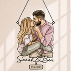 Custom Couple Photo Portrait Acrylic Suncatcher