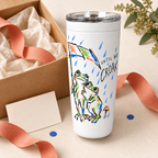 Until We Croak frog couple tumbler in a kraft gift box with ribbon