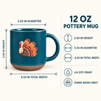 Turkey & Pumpkins Pottery Mug — Thanksgiving