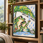 Personalized Until We Croak Frog Couple Canvas Wall Art
