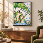 Personalized Until We Croak Frog Couple Canvas Wall Art