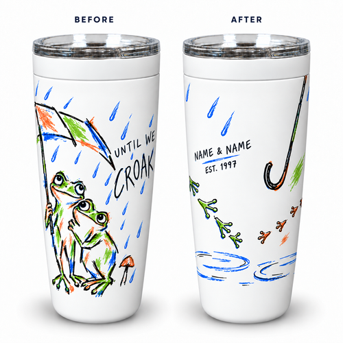Until We Croak Frog Personalized Couple Tumbler