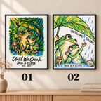 Personalized Until We Croak Frog Couple Canvas Wall Art