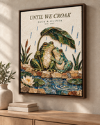 Personalized Until We Croak Frog Couple Canvas Wall Art