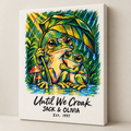 Personalized Until We Croak Frog Couple Canvas Wall Art