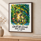 Personalized Until We Croak Frog Couple Canvas Wall Art
