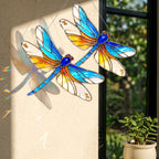 Double Dragonfly Suncatcher Acrylic Stained Glass Window Hanging