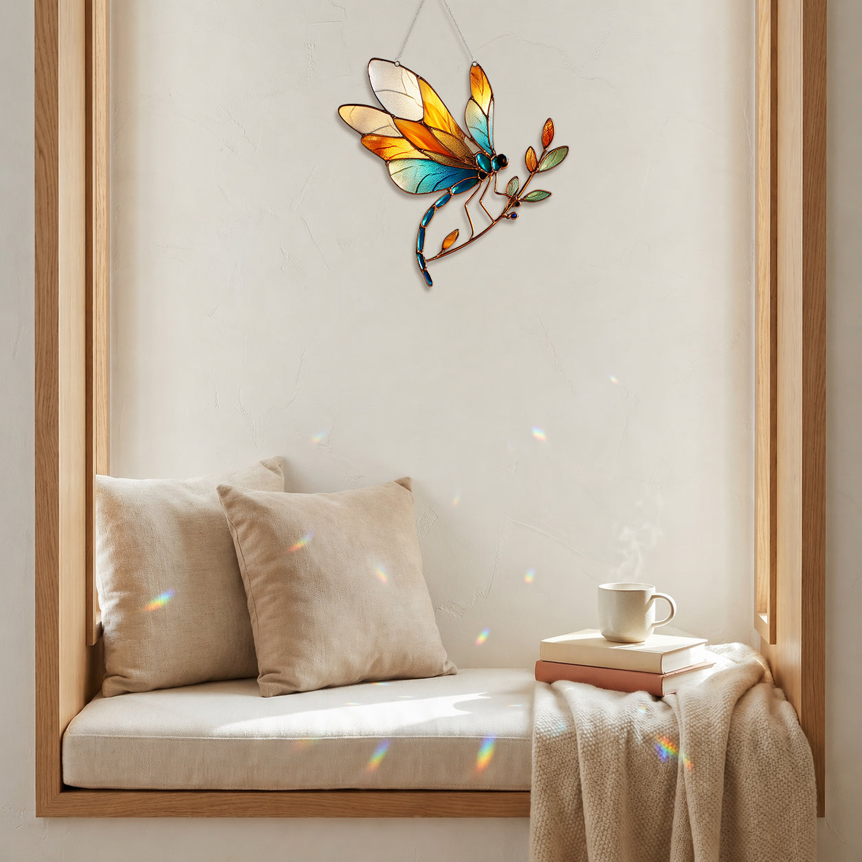 Dragonfly Suncatcher Acrylic Stained Glass Window Hanging