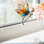 Dragonfly Suncatcher Acrylic Stained Glass Window Hanging