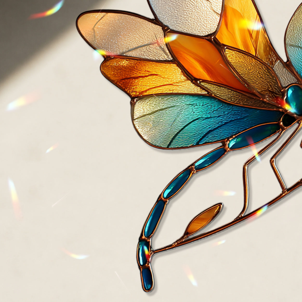 Dragonfly Suncatcher Acrylic Stained Glass Window Hanging
